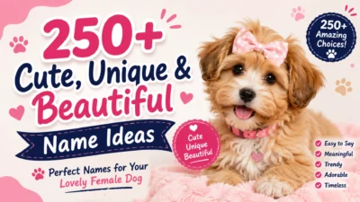 Cute female puppy with 250+ cute, unique, and beautiful female dog name ideas for new pet owners