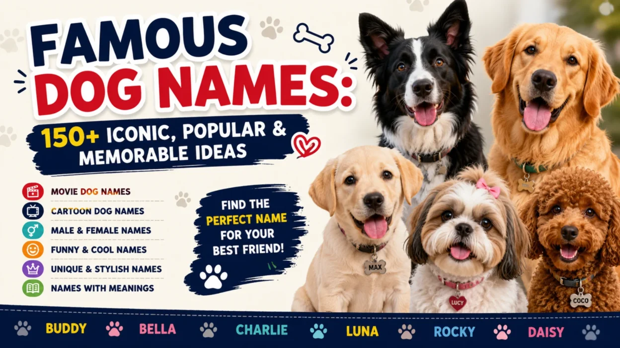 Famous dog names with 150+ iconic, popular, and memorable name ideas