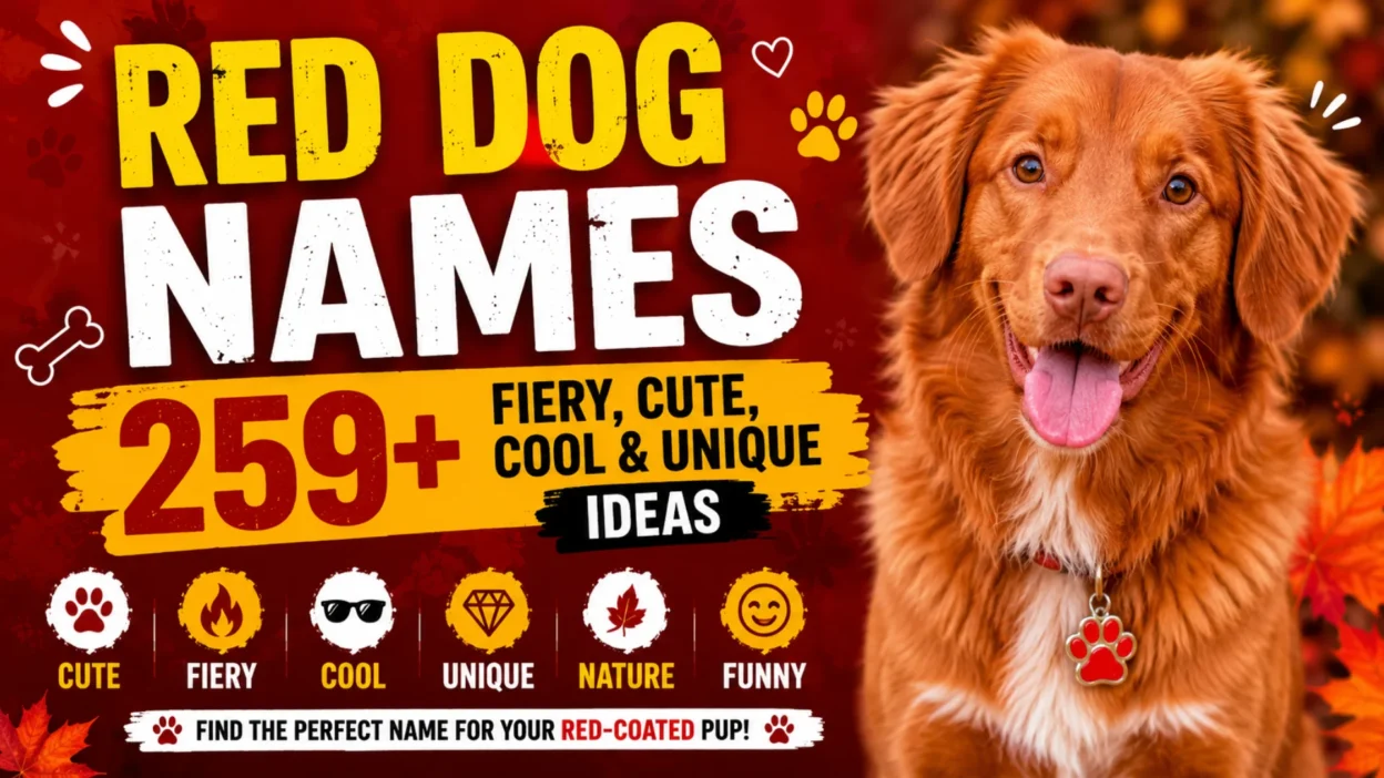 Red dog names with 259+ fiery, cute, cool and unique name ideas